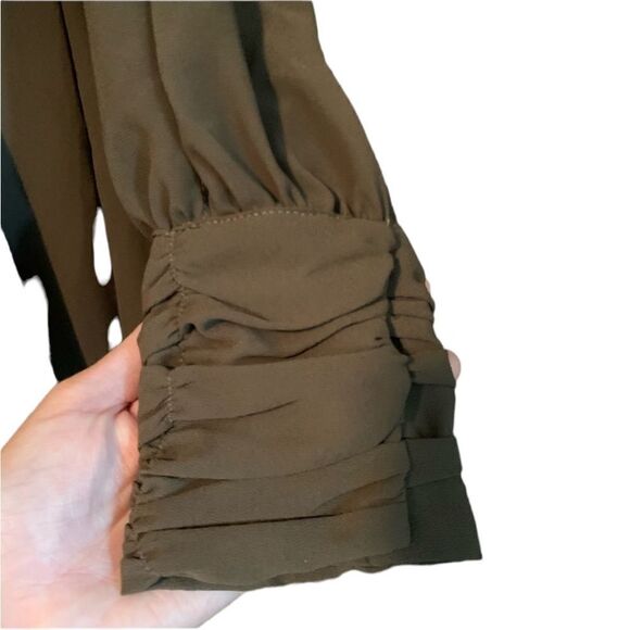 3 for $30! Very J brown deep v long sleeve dress - Picture 12 of 14